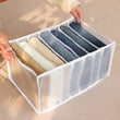 Load image into Gallery viewer, 7-Grid Foldable Clothes Organizer Box | Washable Mesh Wardrobe Divider for Jeans, T-Shirts & More