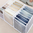 Load image into Gallery viewer, 7-Grid Foldable Clothes Organizer Box | Washable Mesh Wardrobe Divider for Jeans, T-Shirts & More