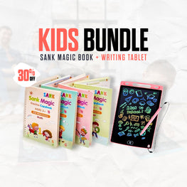 Sank Magic Book + LCD Writing Tablet for Kids – Reusable Learning Set