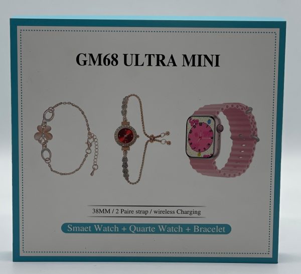 Wedding Gift GM68 Ultra Mini Smartwatch + Quartz Bracelet Watch Combo Wedding Gift GM68 Ultra Mini Smartwatch + Quartz Bracelet Watch Combo