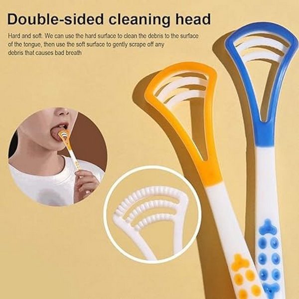 1-Piece Tongue Scraper (Double-Head) | Bad Breath Remover | Oral Hygiene Tool
