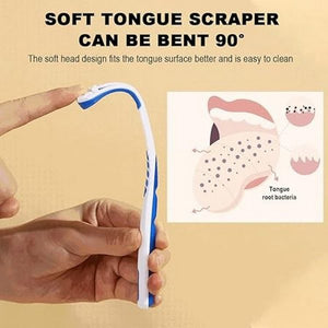 1-Piece Tongue Scraper (Double-Head) | Bad Breath Remover | Oral Hygiene Tool
