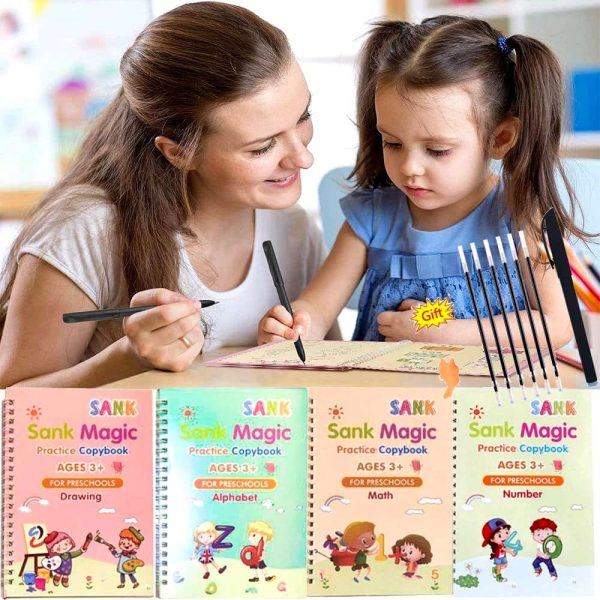 Sank Magic Book + LCD Writing Tablet for Kids – Reusable Learning Set
