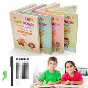 Sank Magic Book + LCD Writing Tablet for Kids – Reusable Learning Set