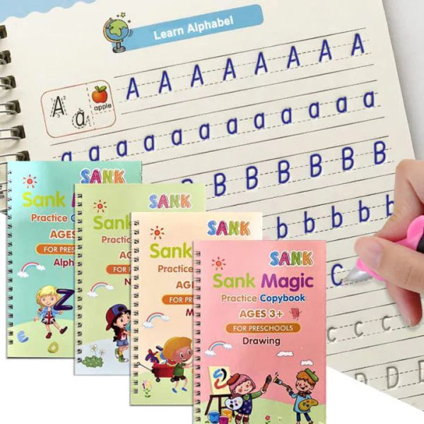 Sank Magic Book + LCD Writing Tablet for Kids – Reusable Learning Set