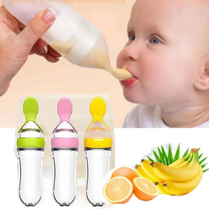 Silicone Baby Spoon Feeder Bottle