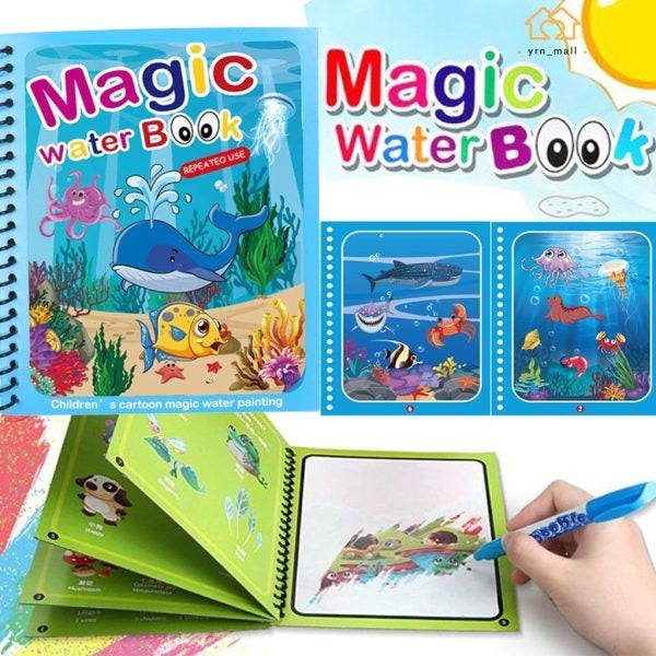 Reusable Magic Water Coloring Book for Kids