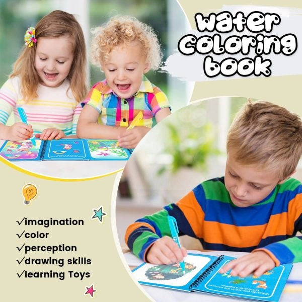 Reusable Magic Water Coloring Book for Kids