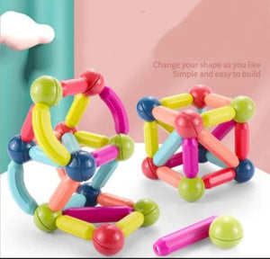 Magnetic Rods Building Toy – Montessori STEM Blocks for Kids | DIY Magnetic Sticks &amp; Balls | Educational Construction Set