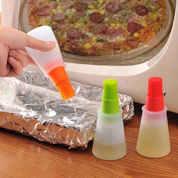 Portable Silicone Oil Bottle with Brush | Refillable BBQ &amp; Baking Oil Applicator | Non-Stick Kitchen Tool