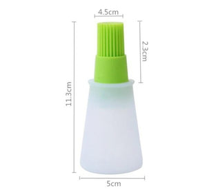 Portable Silicone Oil Bottle with Brush | Refillable BBQ &amp; Baking Oil Applicator | Non-Stick Kitchen Tool